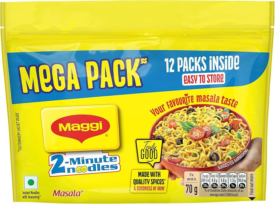 Maggi 2 - Minute Instant Noodles Vegetarian  (12 x 75 g) MRP.180/-