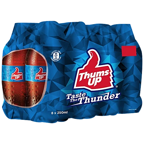 Thums Up Soft Drink, 250 ml (Pack of 8) (MRP.160/-)
