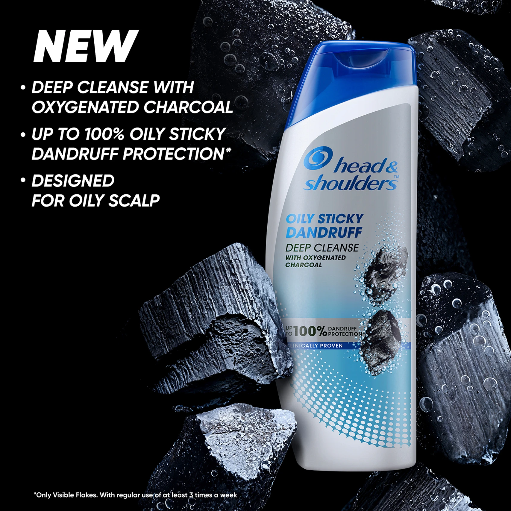 Head&Shoulder's Oily Sticky Cleanse Charcoal Shampoo 180ml (Mrp. 199/-)   MINIMUM PURCHASE 2999/- SHOULD BE