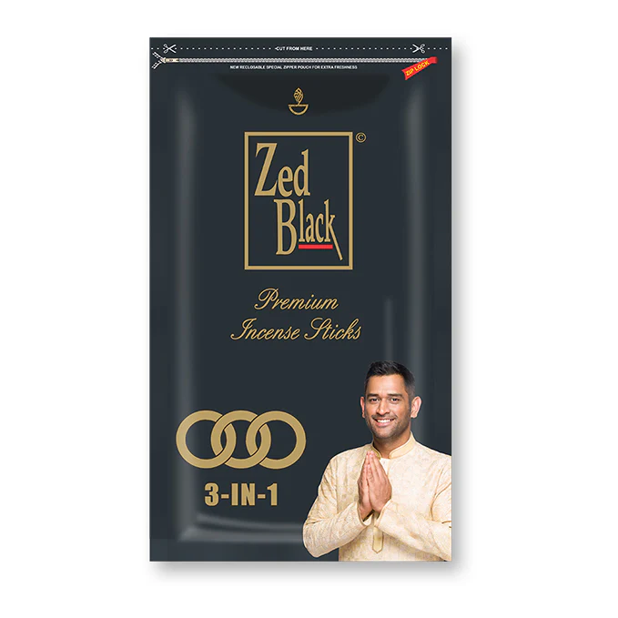 Zed Black 3in1 Zipper Agarbatti 125gm (MRP.70/-)